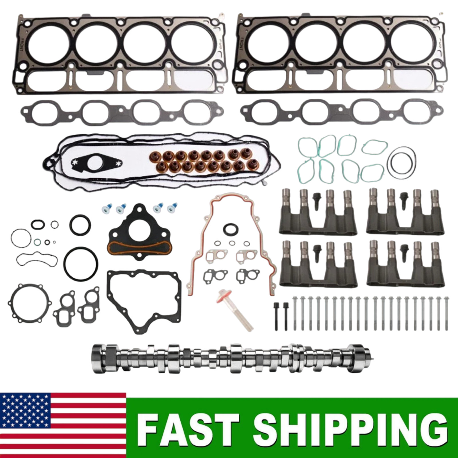 NON AFM KIT CAMSHAFT LIFTERS HEAD GASKETS KIT FITS 14-21 CHEVY GM GEN V L83 5.3L