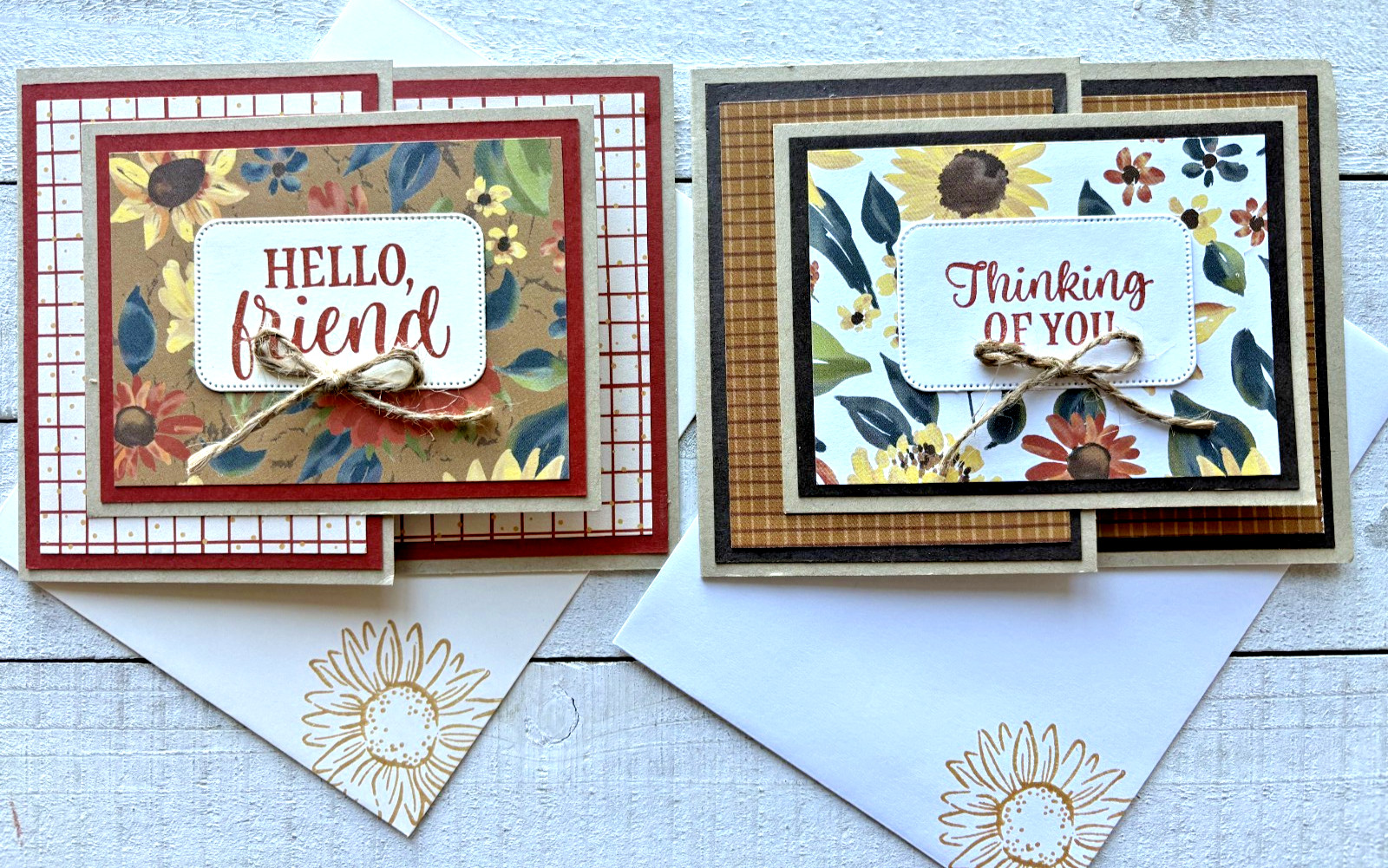 Stampin\' Up Card Kit - SUNFLOWER FIELDS - All Inclusive Set of 4 Cards