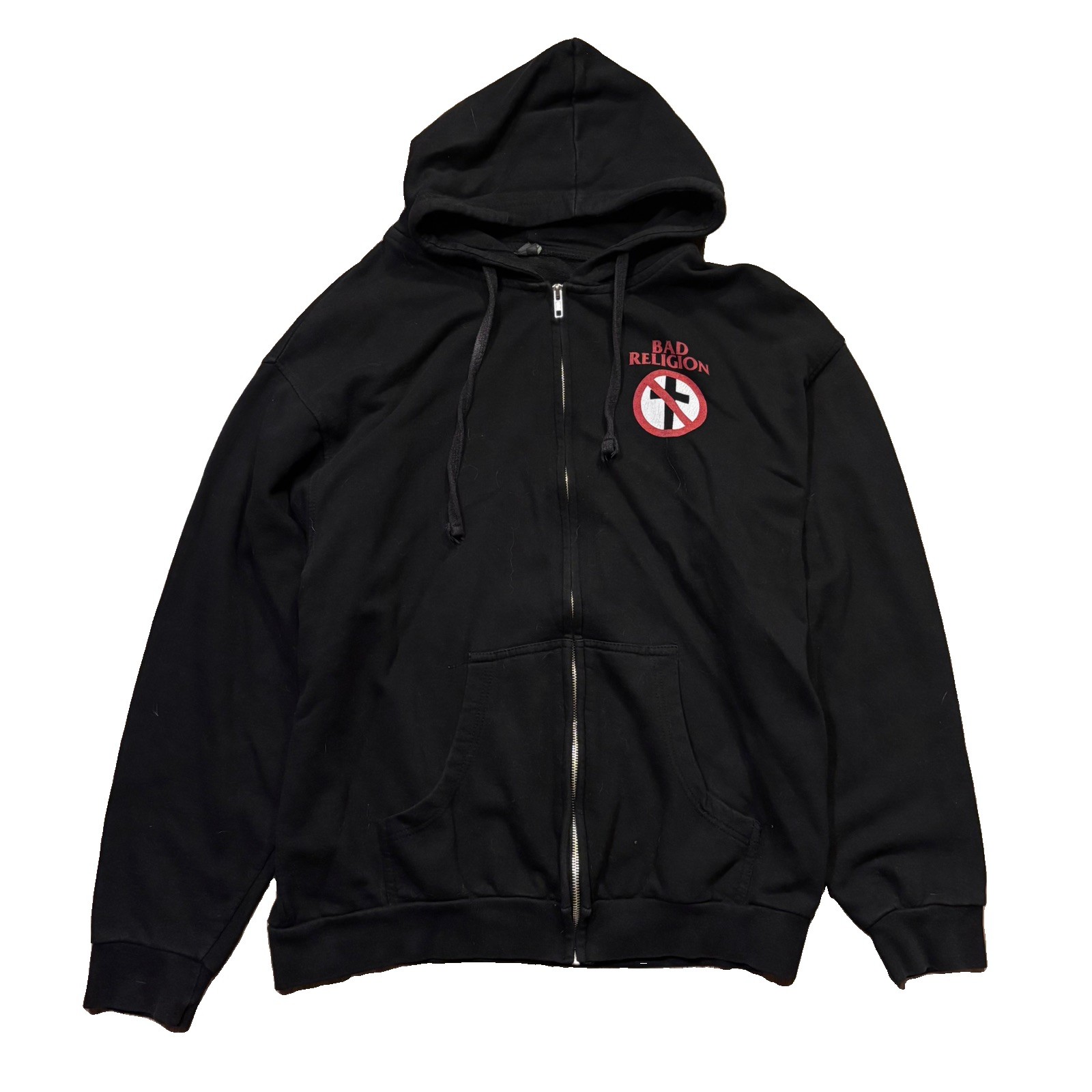 Vintage Y2K Bad Religion Band Rock Zip Up Hoodie Size Medium