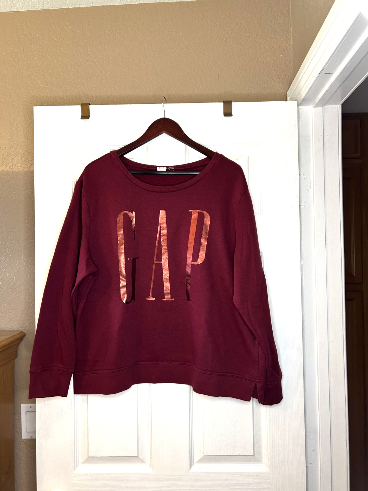 GAP Crew Neck Sweatshirt Red Delicious W/ Shiny Letters XL- NWOT GAP Crew Neck Sweatshirt Red Delicious W/ Shiny Letters XL- NWOT