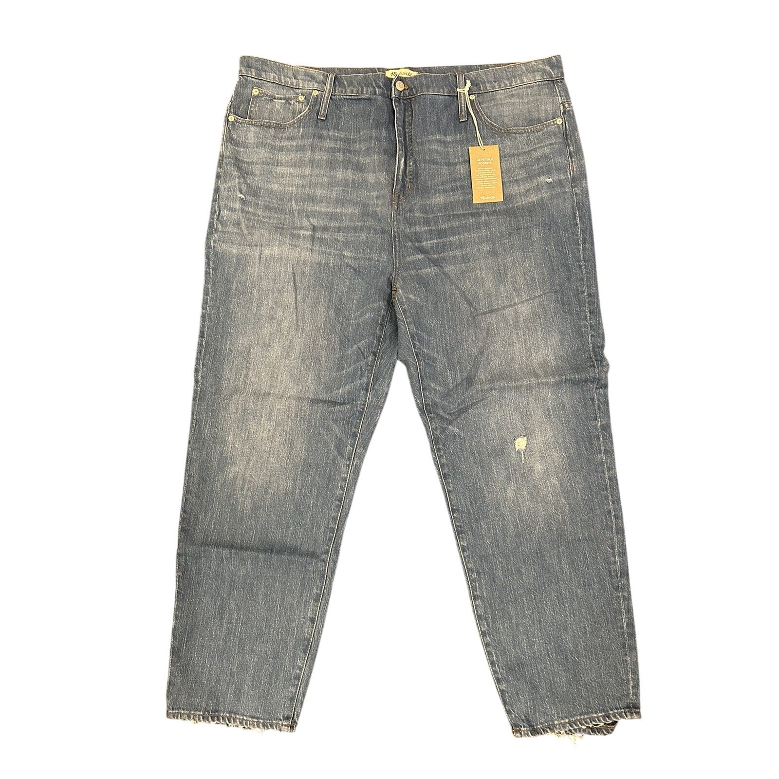 Madewell Classic Straight Jeans Women Size 37 Blue Distressed High Rise K7988