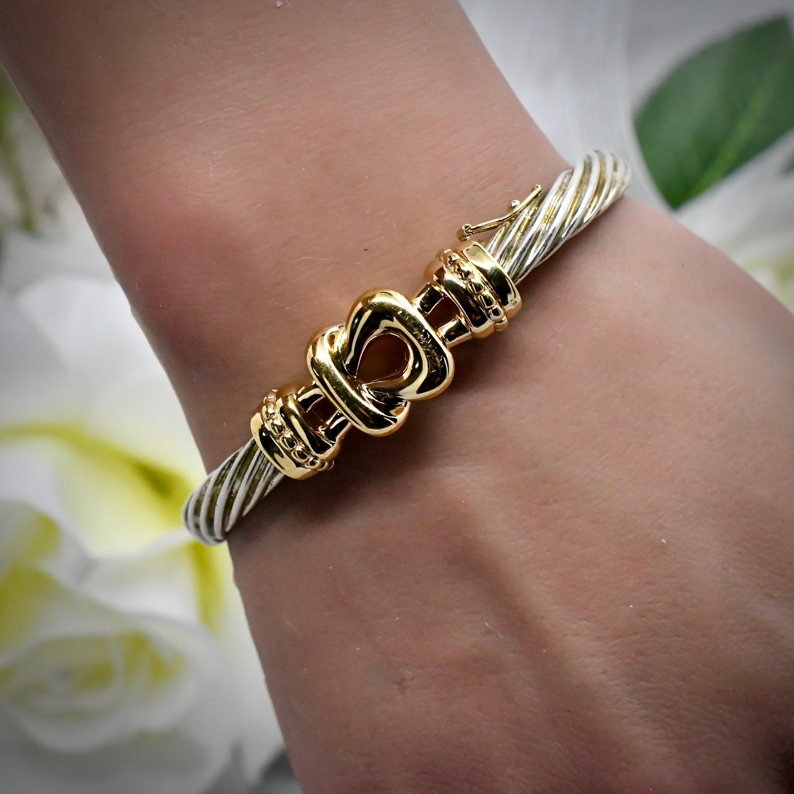 Alwand Vahan 14k Gold 925 Sterling Silver Cable Design Jewelry 33.4g Alwand Vahan 14k Gold 925 Sterling Silver Cable Design Jewelry 33.4g