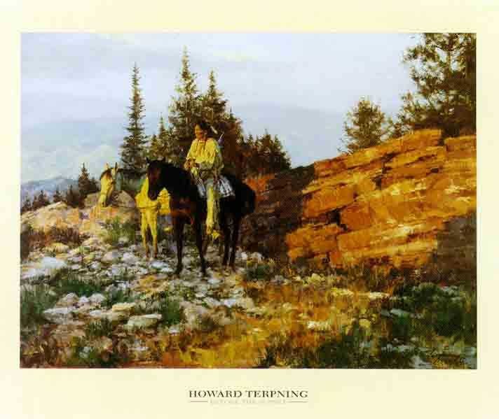 Howard Terpning Before the Sunset - Native American Signed Open Edition on Paper Howard Terpning Before the Sunset - Native American Signed Open Edition on Paper