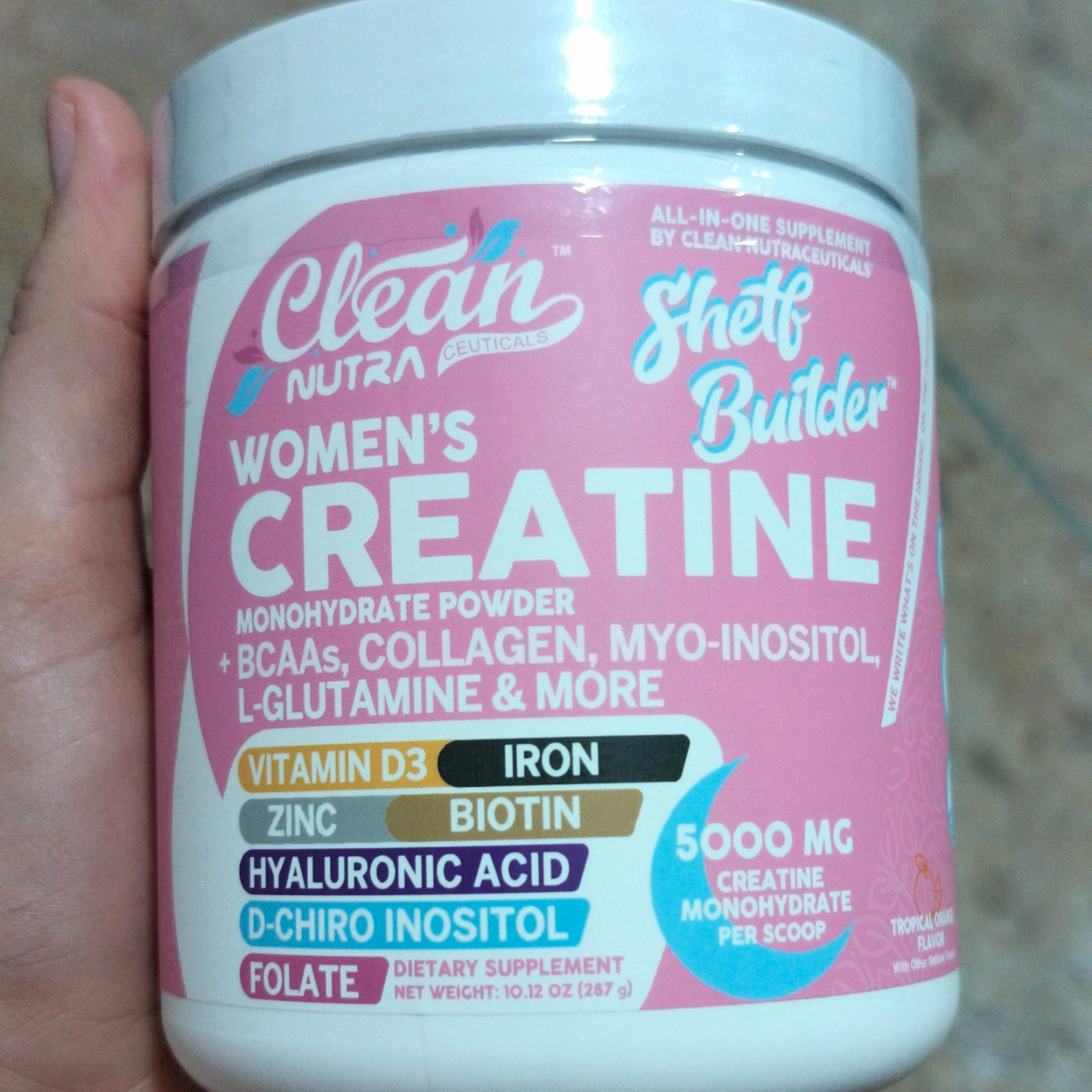 Clean Nutraceuticals Women\'s Creatine Powder Tropical Orange 10.12 oz