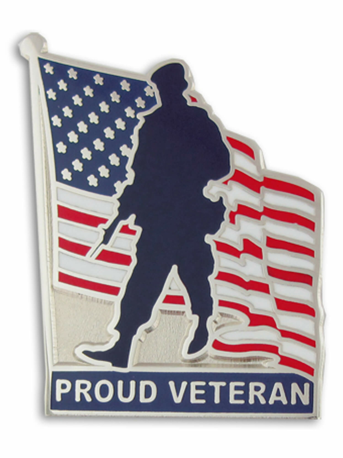 PinMart\'s Proud Veteran American Flag Military Patriotic Enamel Lapel Pin