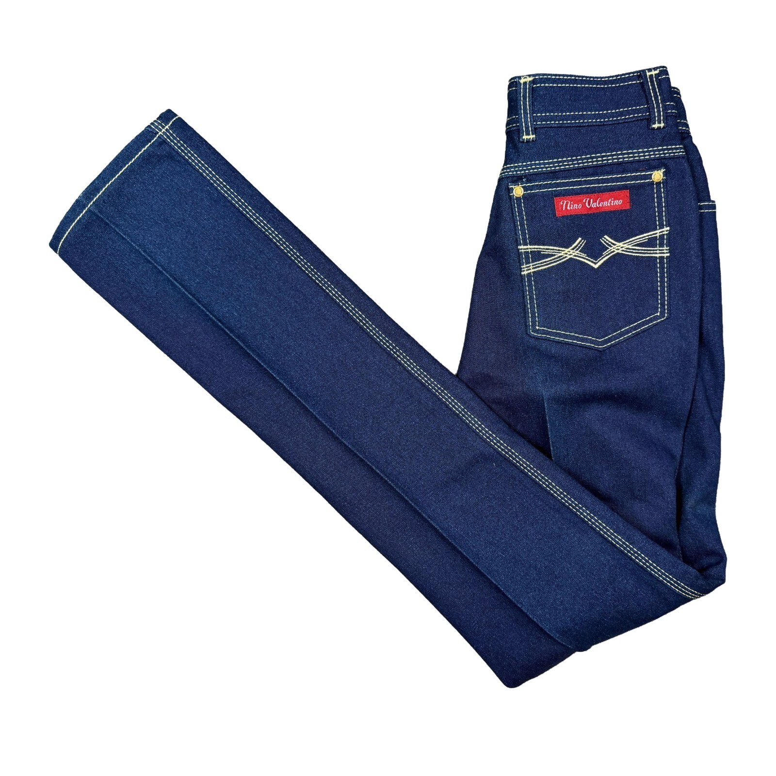 Vintage Nino Valentino Jeans Womens 9 Long NWT Deadstock Dark Wash Stretch