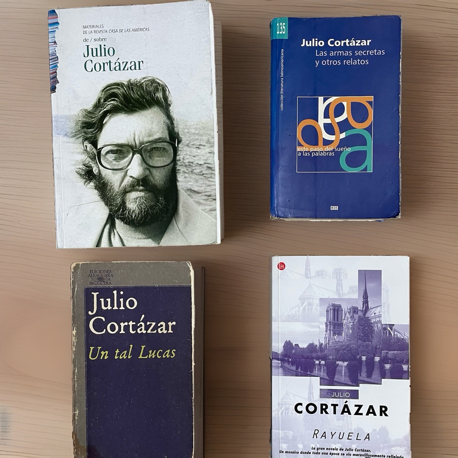 Julio Cortázar 4 Book Lot Rayuela Un tal Lucas Las Armas Secretas Spanish