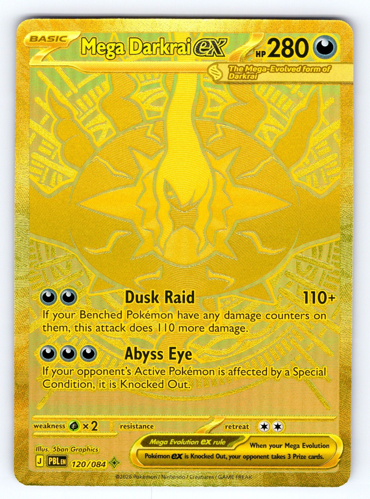 Mega Darkrai ex Mega Hyper Rare ME05: Pitch Black 120/084 NM Mega Darkrai ex Mega Hyper Rare ME05: Pitch Black 120/084 NM