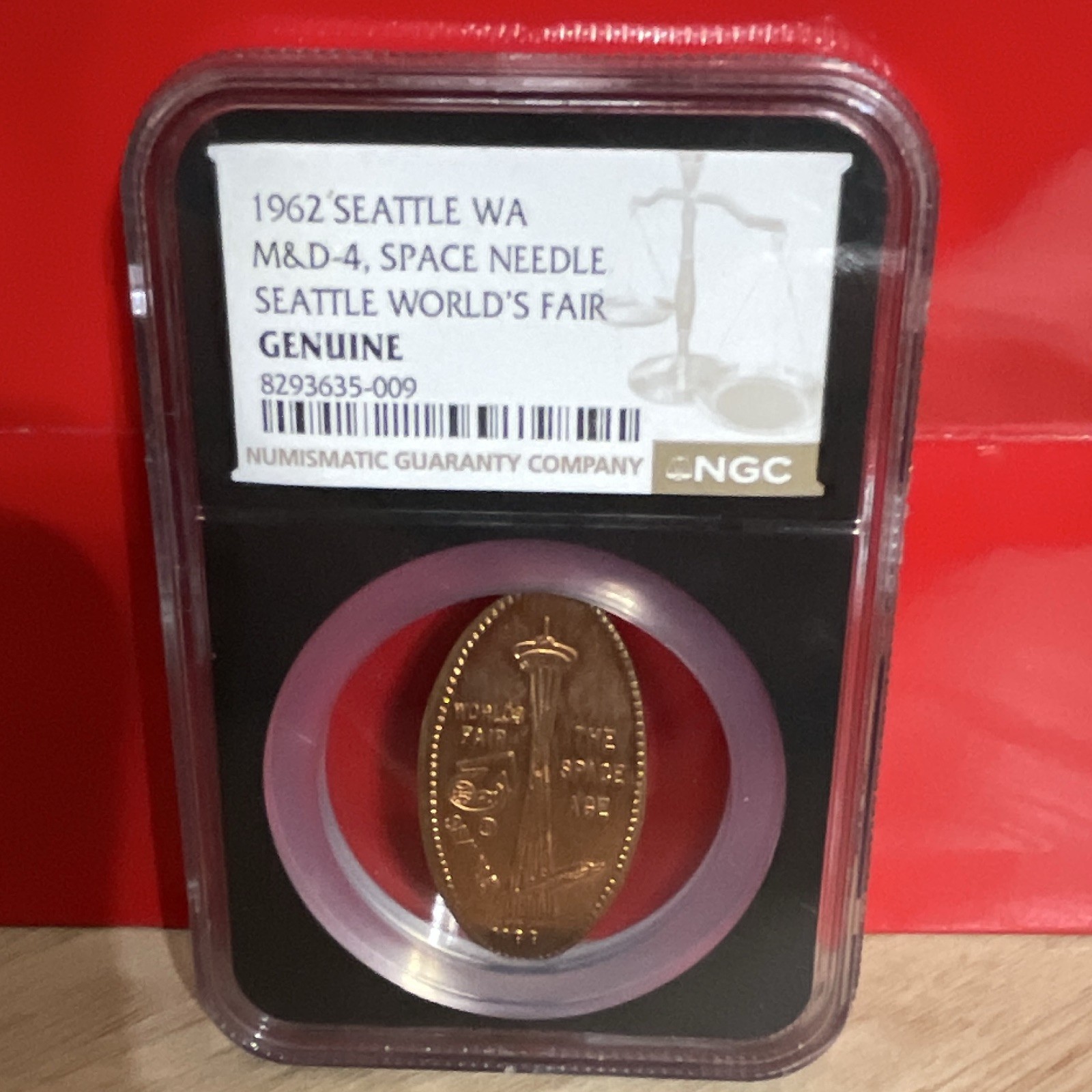 1962 Seattle WA Space Needle Seattle World’s Fair Copper Elongated Coin NGC 1962 Seattle WA Space Needle Seattle World’s Fair Copper Elongated Coin NGC