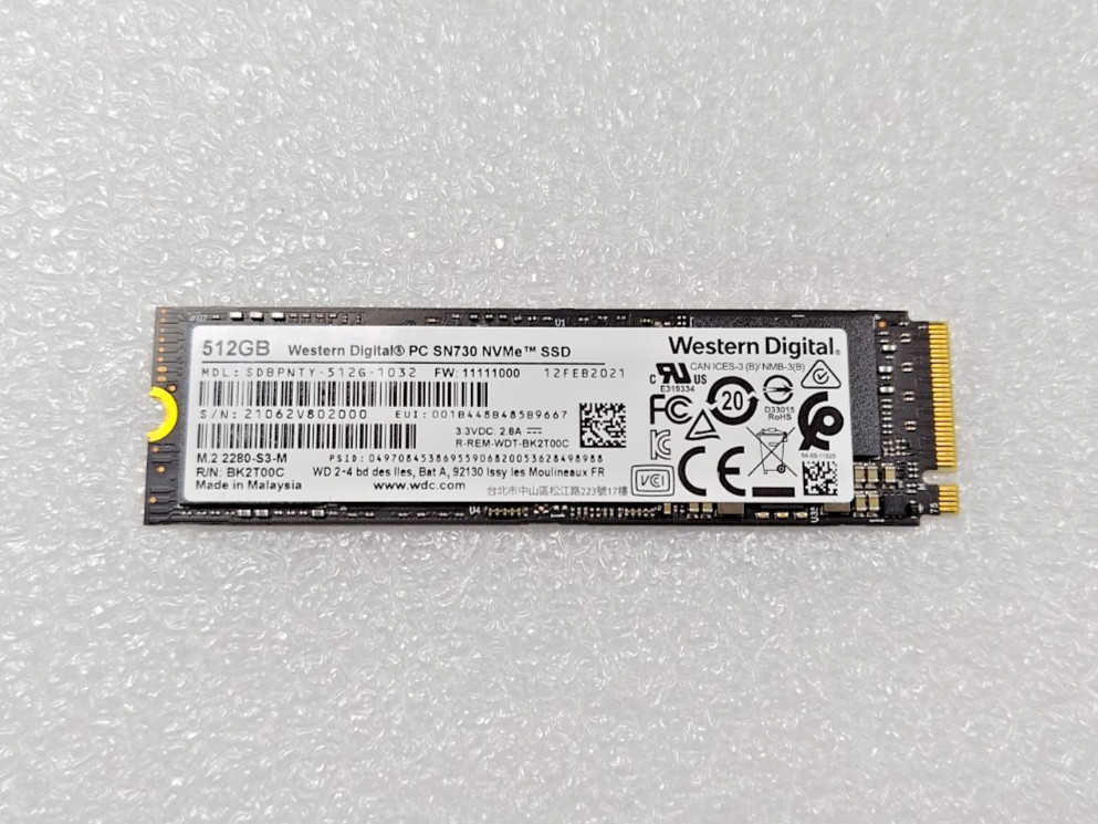 Western Digital PC SN730 512GB M.2 2280 NVMe PCIe 3.0 Internal SSD SDBPNTY-512G Western Digital PC SN730 512GB M.2 2280 NVMe PCIe 3.0 Internal SSD SDBPNTY-512G