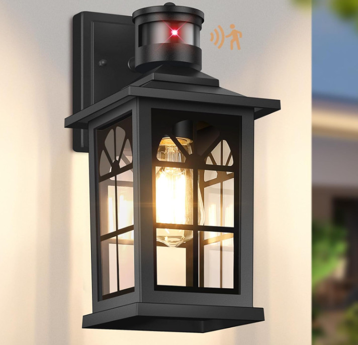 Aplique Exterior con Sensor de Movimiento y Luz Crepuscular de 3 Modos IP65. Nue