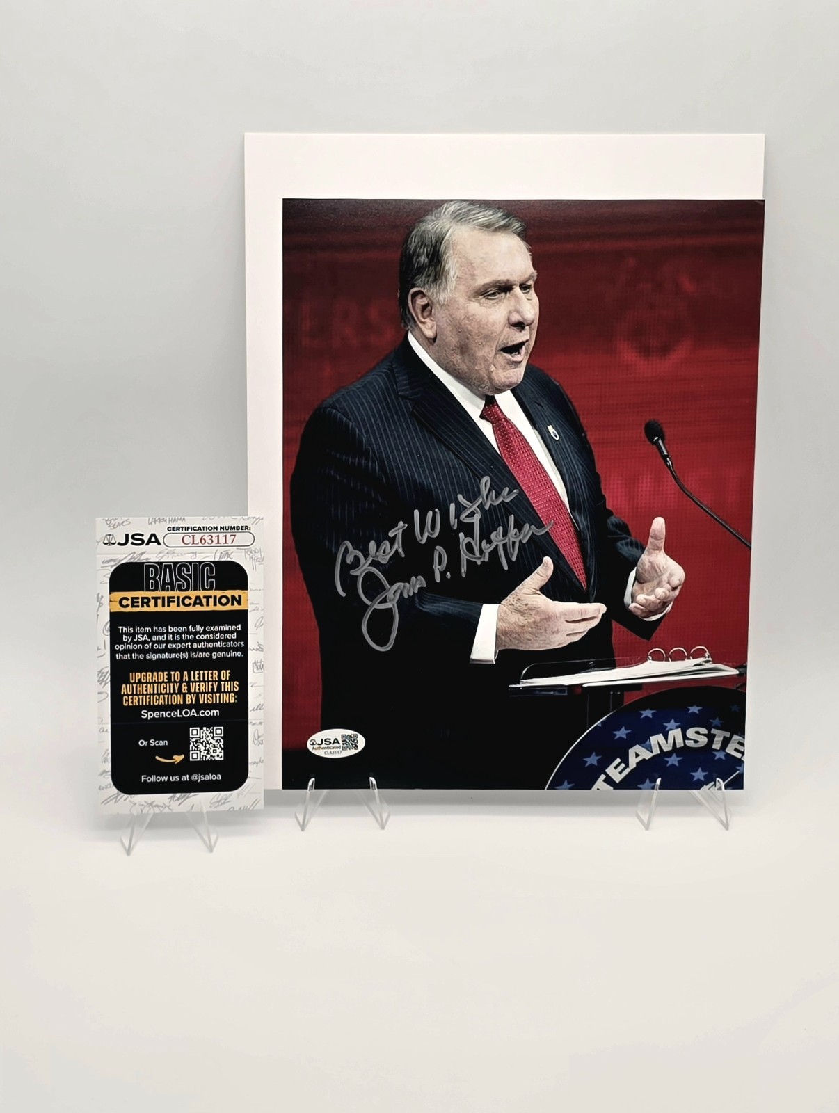 Jimmy Hoffa Signed Teamsters 8x10 Photo JSA COA Autograph Labor History Rare