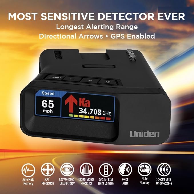 Uniden R7 Radar Detector Extreme Long-Range Laser with GPS and Threat Direction