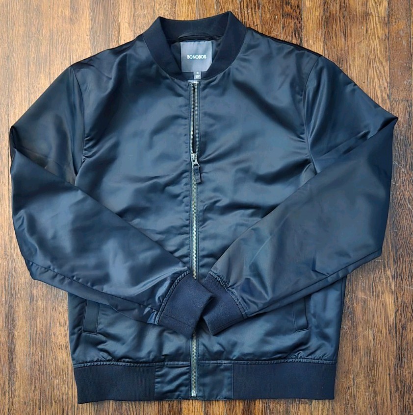 Bonobos Filled Boulevard Bomber Black Mens Mediuma Slim Fit EUC Bonobos Filled Boulevard Bomber Black Mens Mediuma Slim Fit EUC