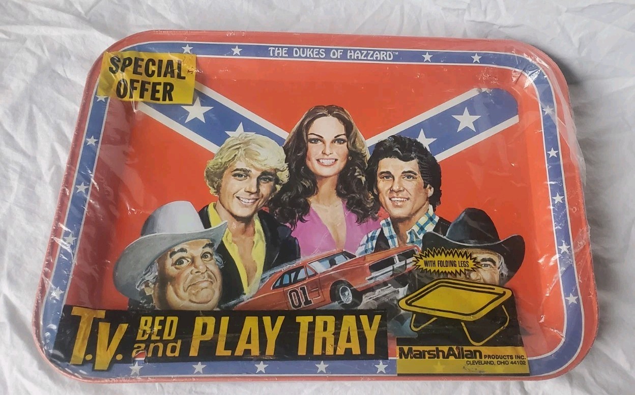 1981 The Dukes Of Hazzard TV Show Metal TV Bed Lap Play Tray General Lee NOS