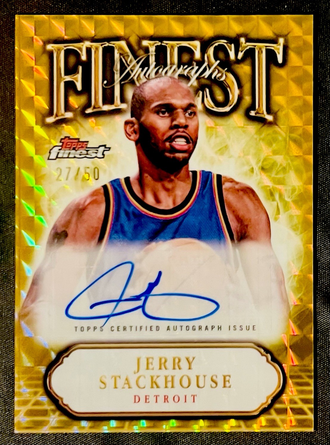 2024-25 Topps Finest Jerry Stackhouse Gold Geo Refractor Auto Autograph /50 SSP