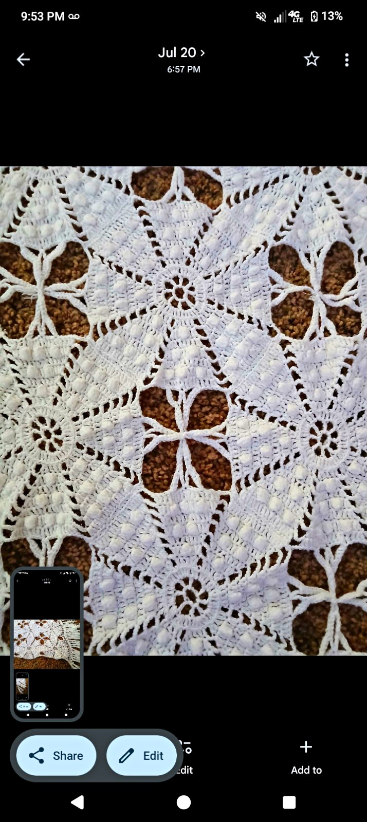 Vintage 1950s-1960s Queen Size Hand Crocheted floral Fringe Bed Coverlet Vintage 1950s-1960s Queen Size Hand Crocheted floral Fringe Bed Coverlet