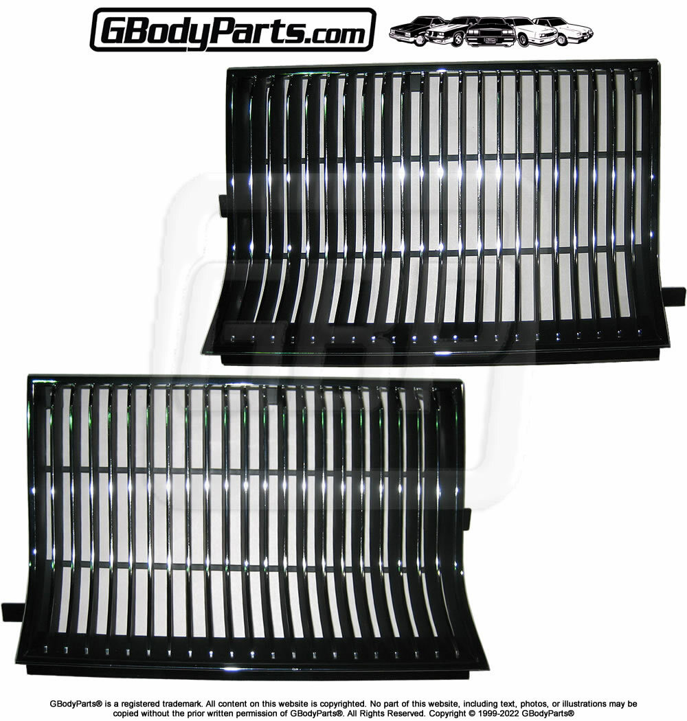 1986 Oldsmobile Cutlass Salon 442 CHROME Plated and BLACK Painted Grill SET NEW