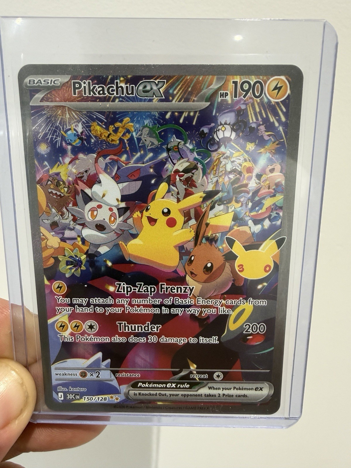 30th Pokémon Celebrations Night Pikachu ex 150/128 SIR English