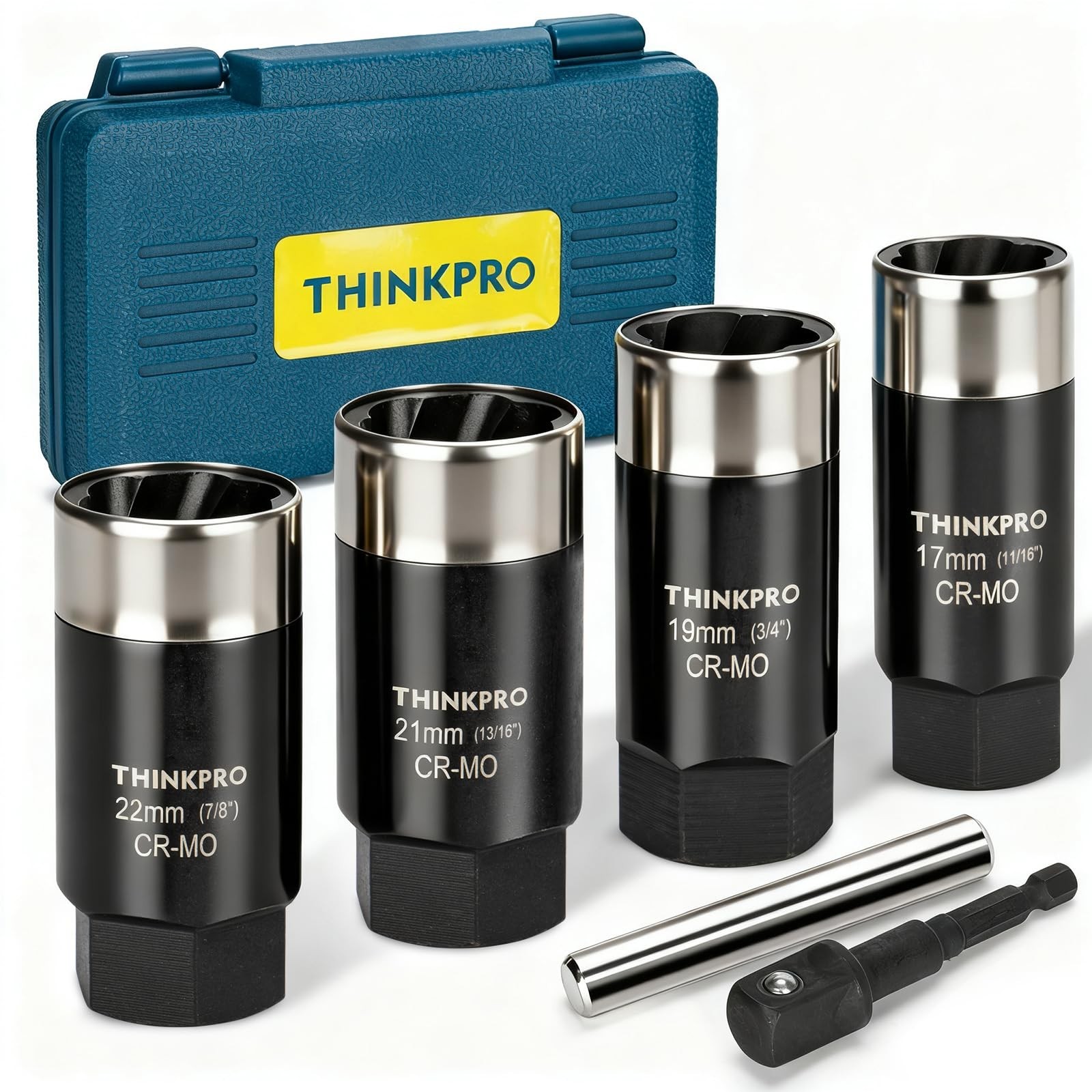 6-Piece Locking Lug Nut Removal Tool Set - Deep Extractor for Stuck Nuts