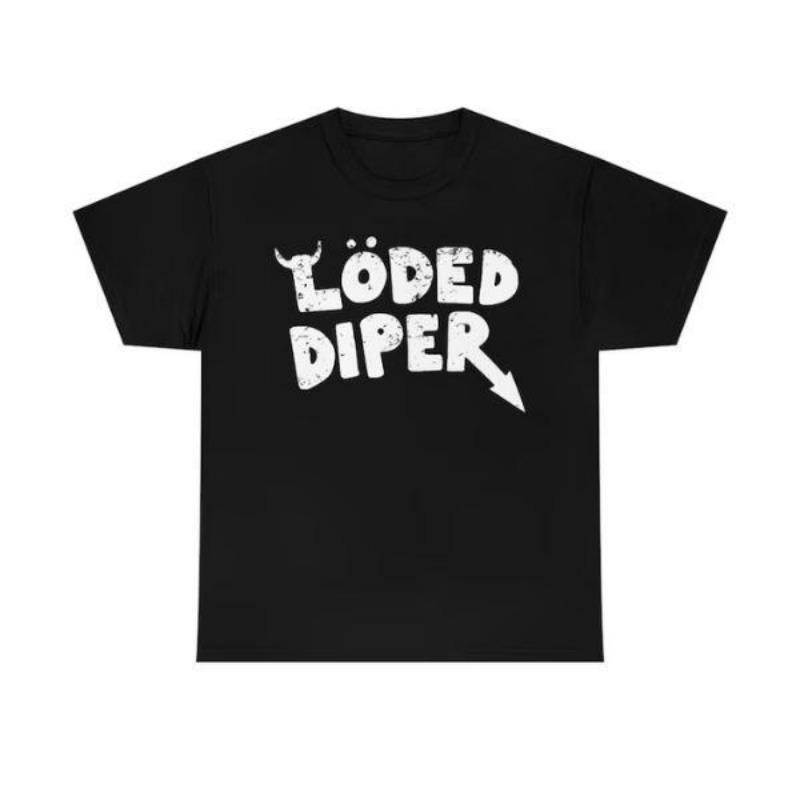 T Shirts Loded Diaper Unisex Heavy Cotton T-shirt Menswear Top Vintage Distresse