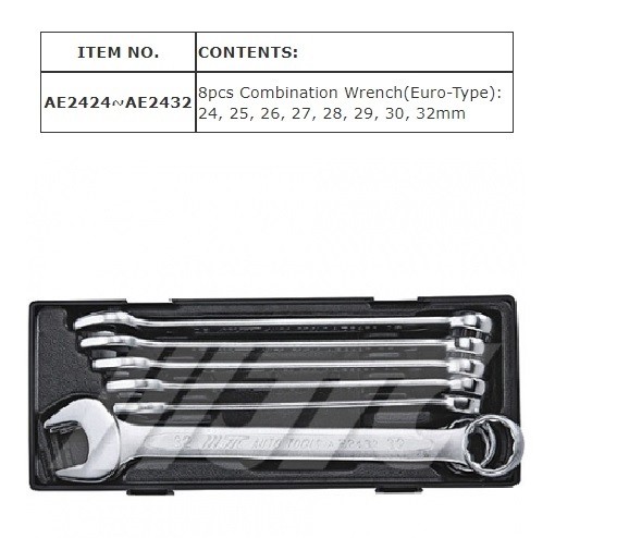 JTC 8PCS COMBINATION WRENCH SET(EURO-TYPE 24 25 27 28 29 30 32mm), JTC # K6084