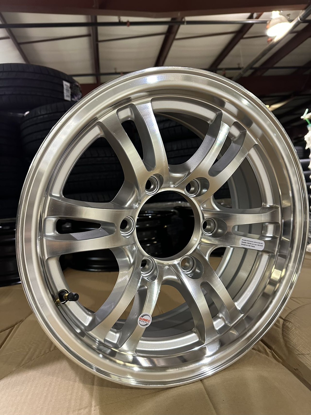 16x6 6-Lug 6x5.5 Trailer Wheel Silver Machined Face Rhino SUJA1606006SMF