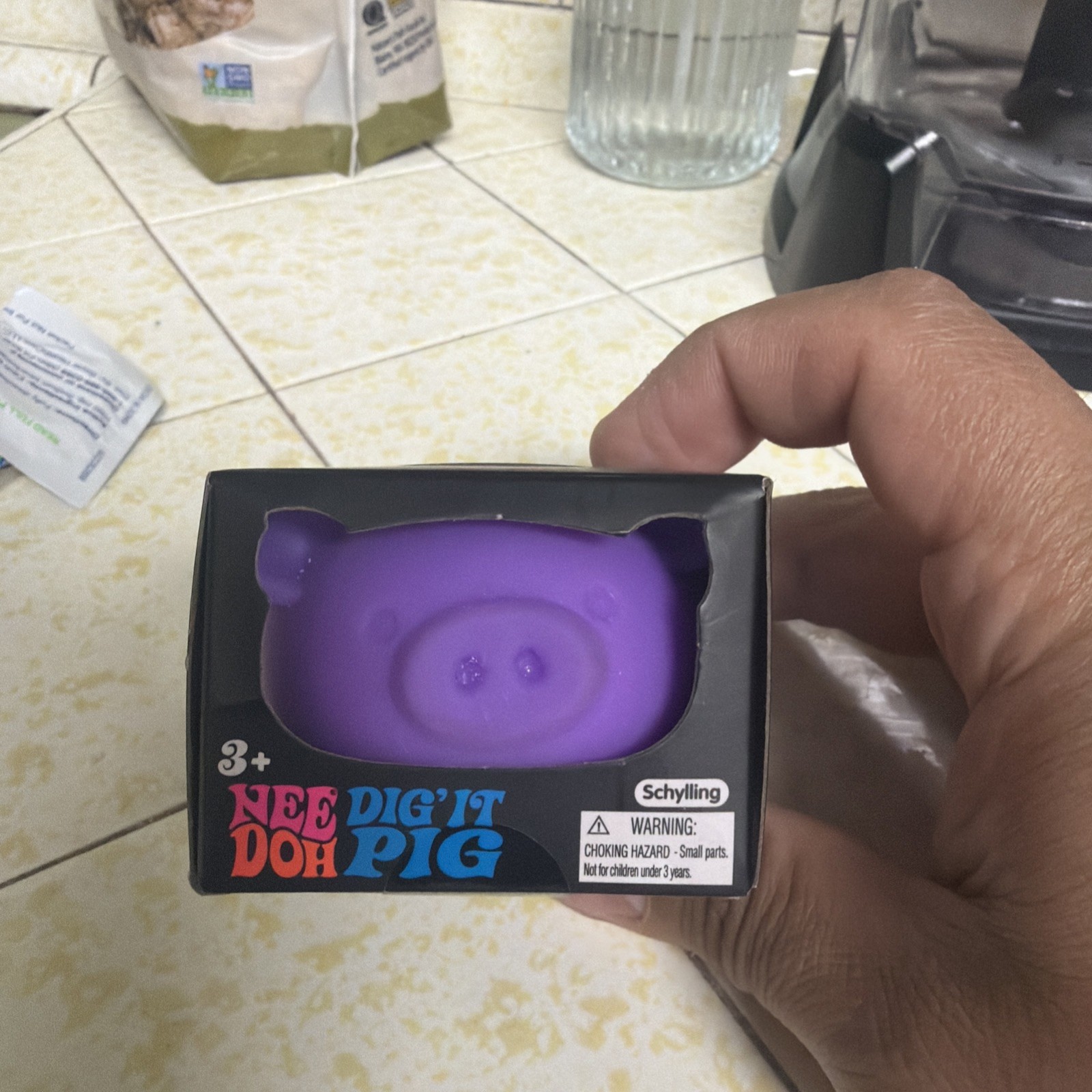 ULTRA RARE purple  Needoh Dig it Pig 100% OG Schylling Squishy Hard to Find