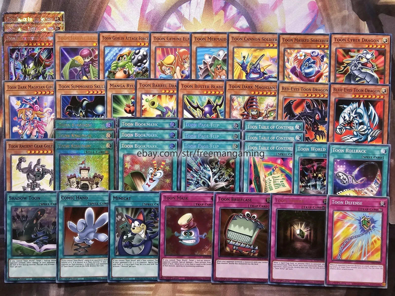 Yugioh Complete Toon Deck 40 Cards Kingdom World Bookmark Pegasus A + Bonus Gift