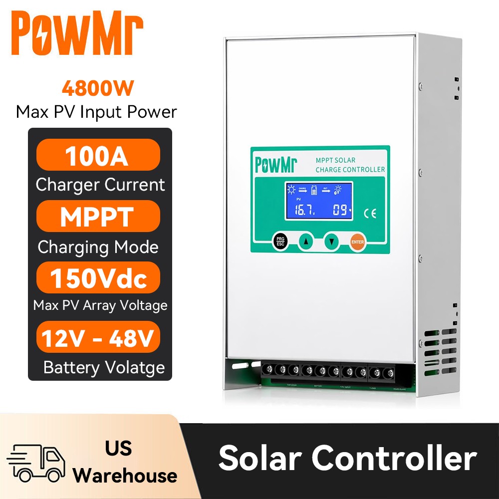 4800W 100A MPPT Solar Charge Controller 12V/24V/36V/48V Battery PV Regulator US