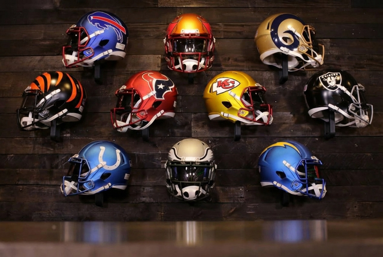 Full Size Football Helmet Wall Mount Display Hanger Holder - 3D Printed PETG