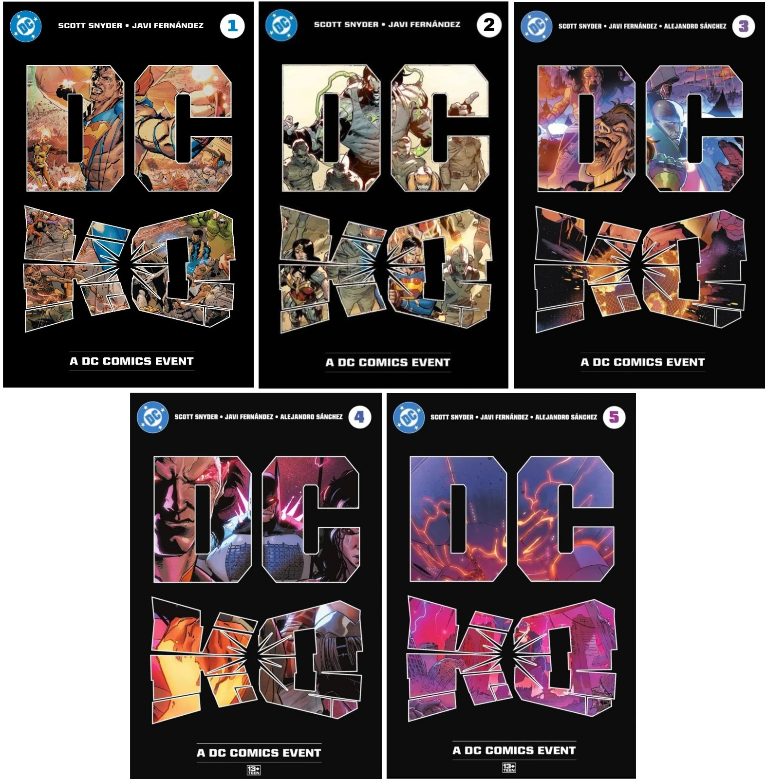 DC KO  #1,2,3,4,5 FERNANDEZ ACETATE MAIN COVER COMPLETE SET (ALL 1ST PRINTS)
