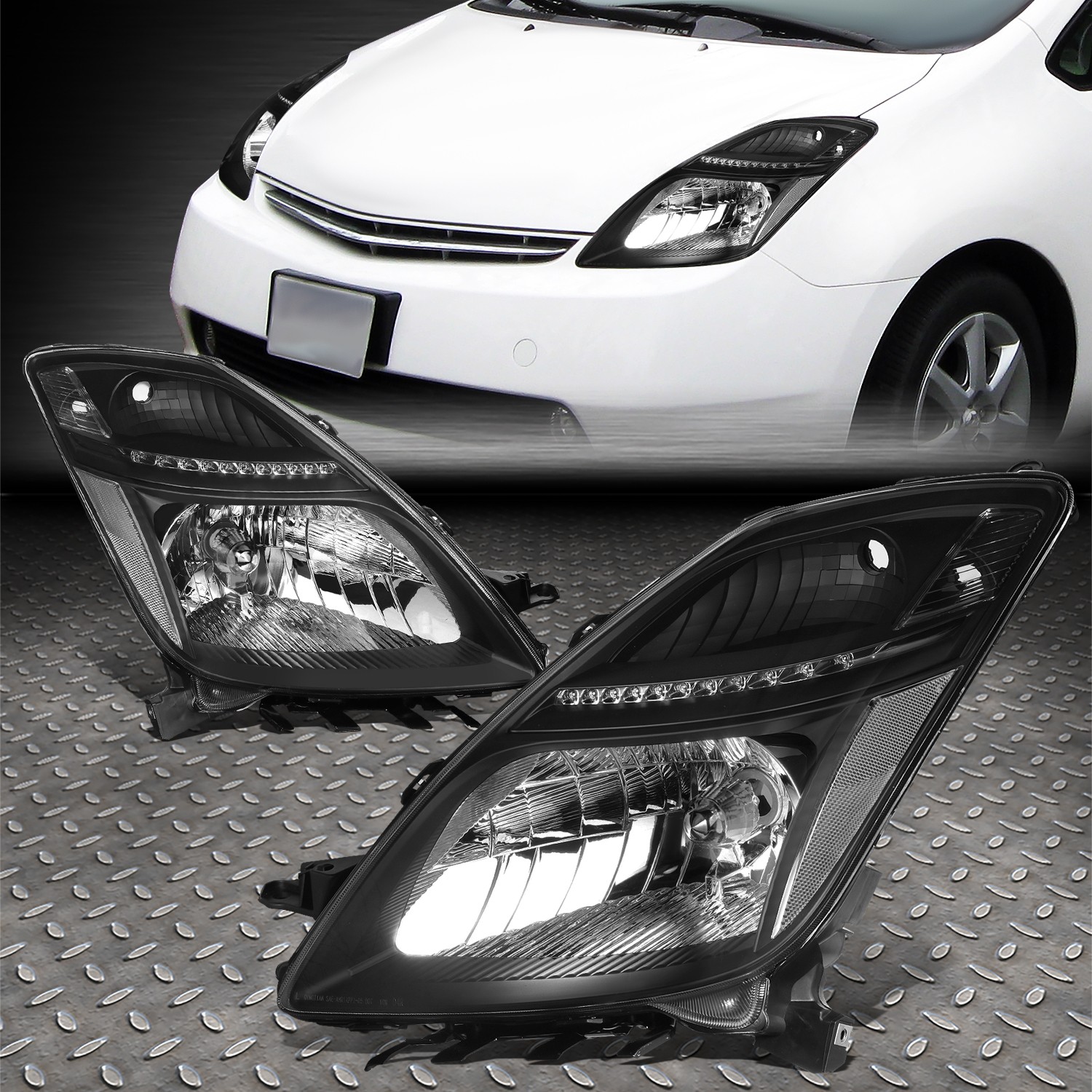 FOR 06-09 TOYOTA PRIUS OE STYLE BLACK HOUSING CLEAR CORNER HID XENON HEADLIGHTS FOR 06-09 TOYOTA PRIUS OE STYLE BLACK HOUSING CLEAR CORNER HID XENON HEADLIGHTS