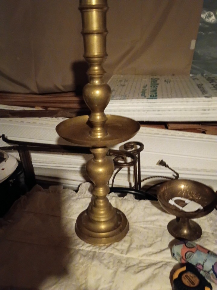 Vintage Floor Pillar Candle Holder Alter Pillar Tall Brass Engraved Vintage Floor Pillar Candle Holder Alter Pillar Tall Brass Engraved