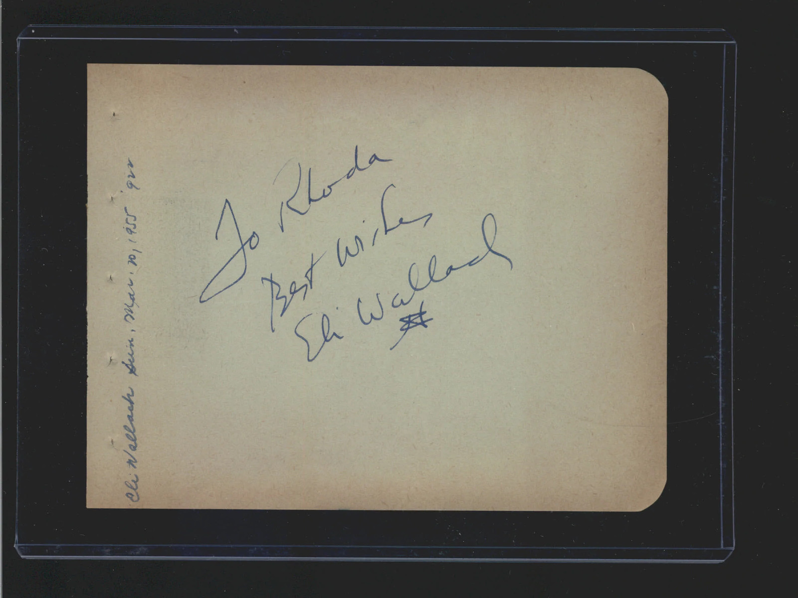 Eli Wallach - Dual Signed Autograph Book Page - Shelley Winters on Reverse*