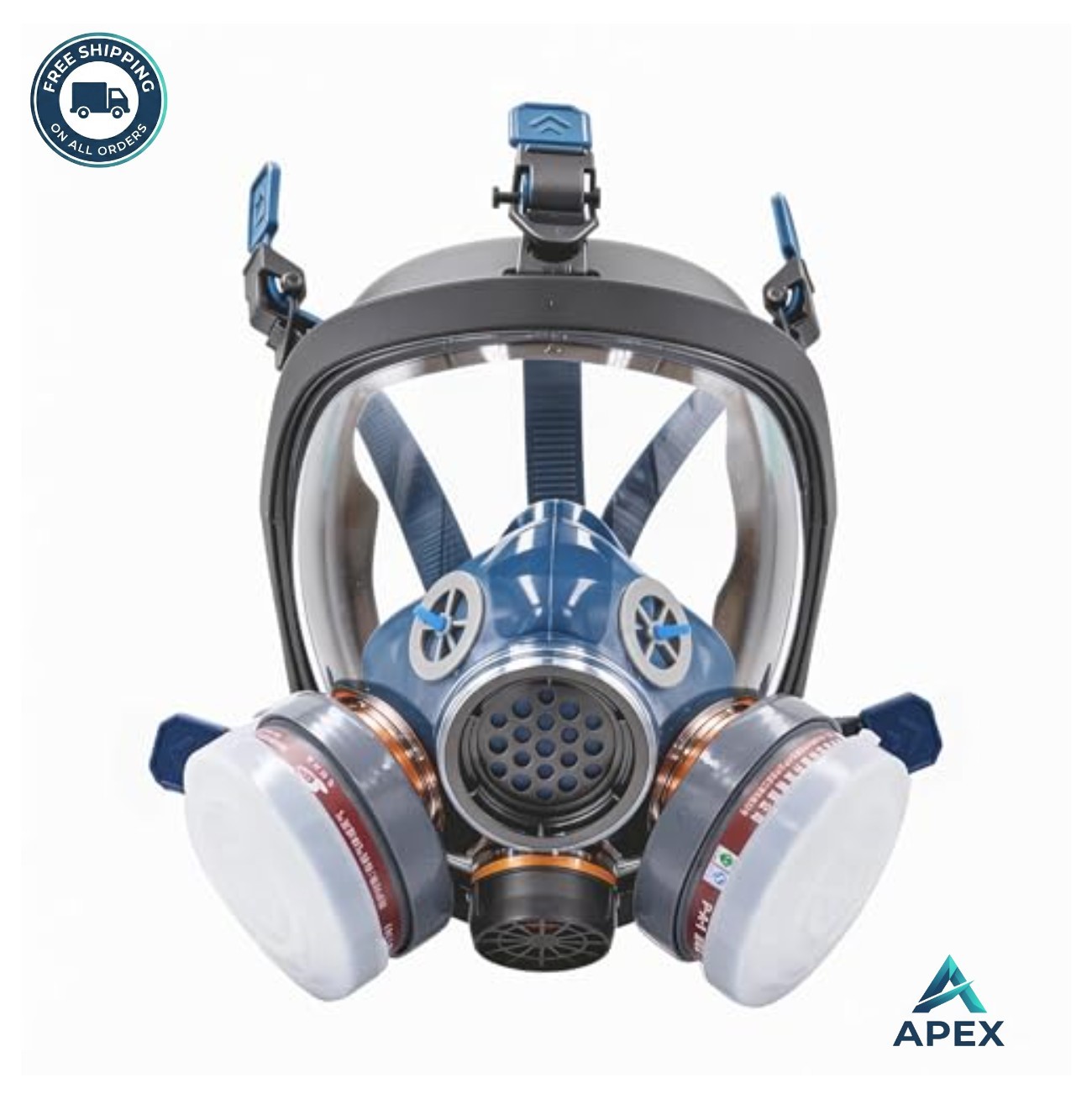 Full Face Respirator Mask Reusable Adjustable Strap Anti Fog Lens Carbon Filter