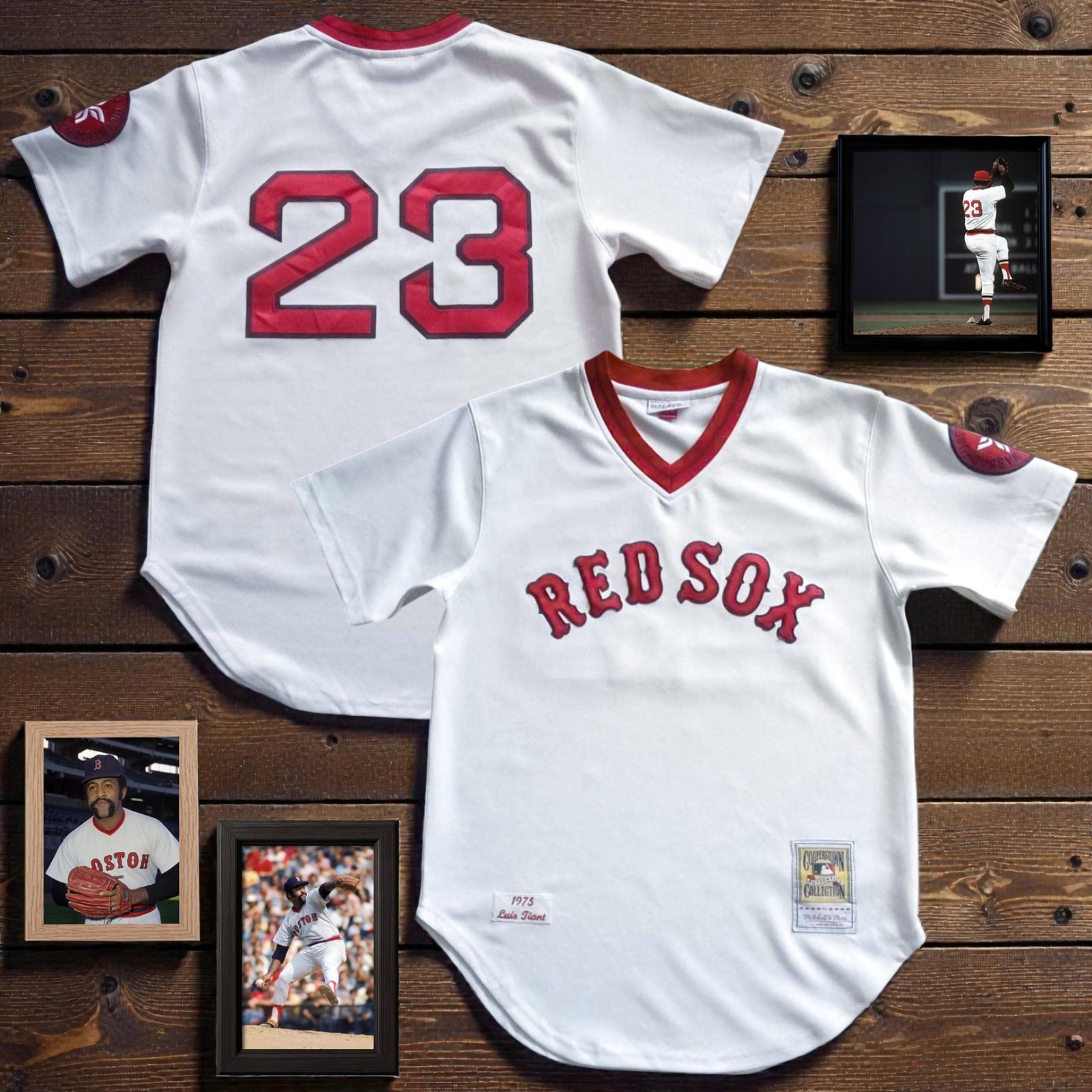RARE LUIS TIANT BOSTON RED SOX Mitchell & Ness Authentic 1975 Throwback Jersey M