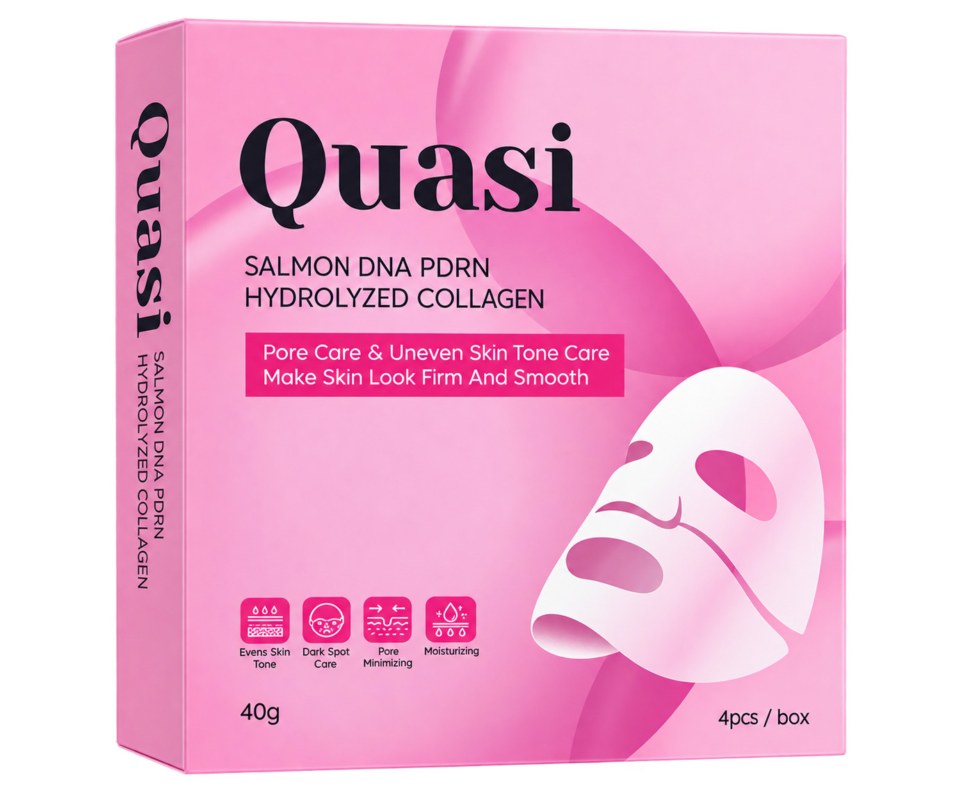 Quasi PDRN Pink Collagen Gel Face Mask Salmon DNA Hydrolyzed Collagen 4pcs Quasi PDRN Pink Collagen Gel Face Mask Salmon DNA Hydrolyzed Collagen 4pcs
