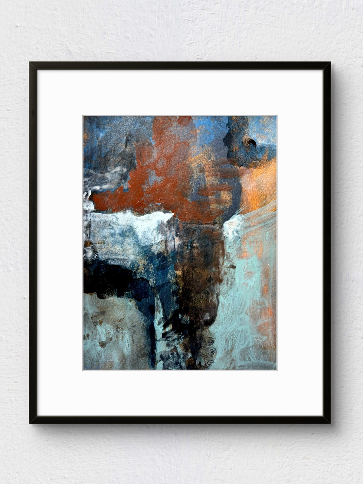 Original Art 9x12 Paper Abstract Signed Colorful Modern Decor Acrylic Painting