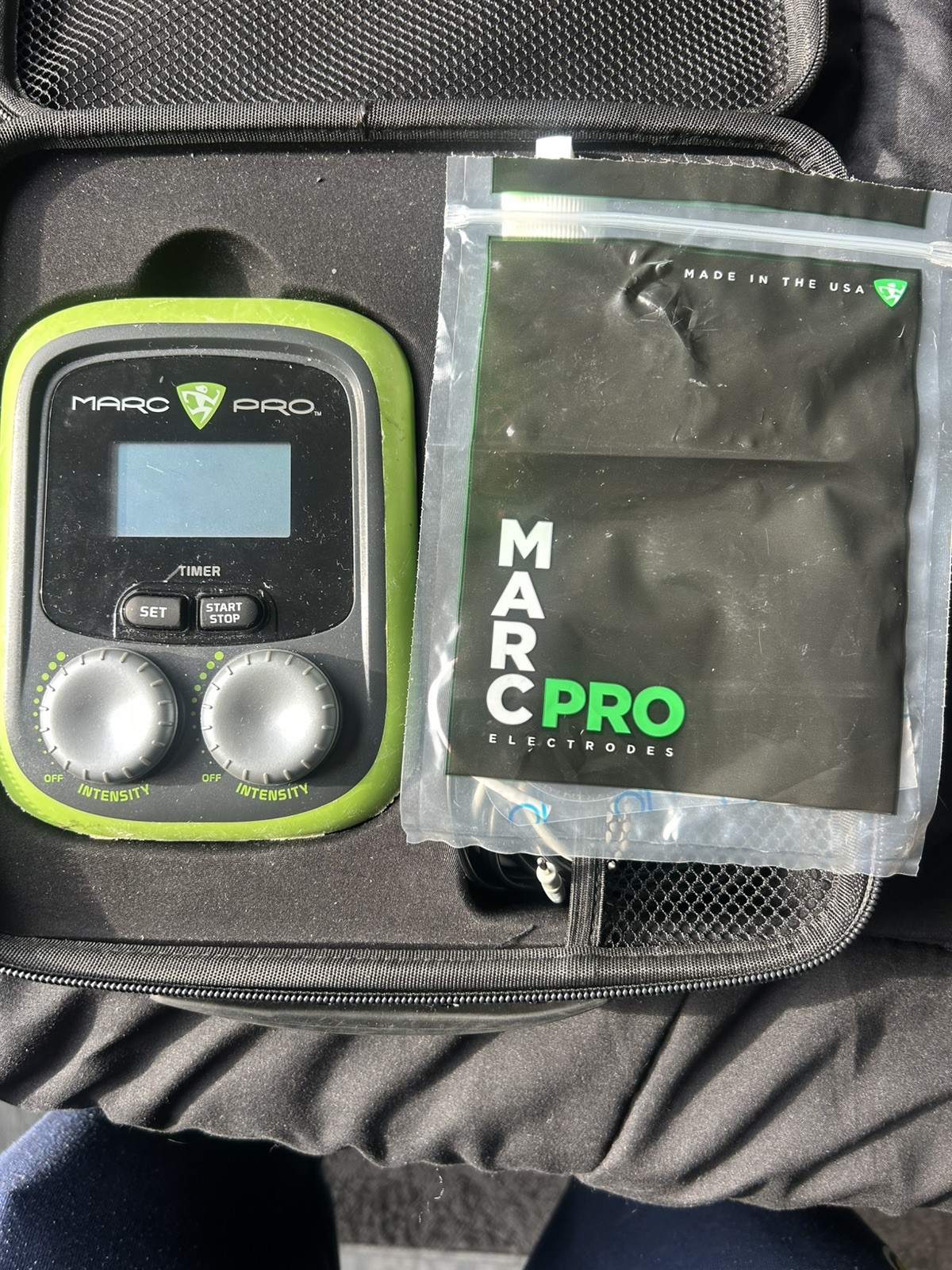 Marc Pro Plus Muscle Stimulator Device w/ Carrying Case, Green/Black Marc Pro Plus Muscle Stimulator Device w/ Carrying Case, Green/Black