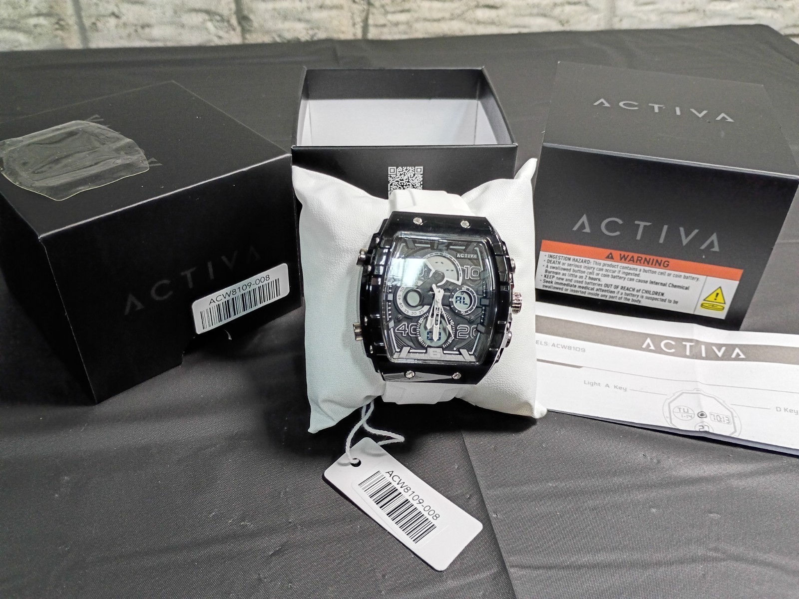 BNIB Activa X Invicta Digital Essentials Men\'s Watch - 45mm, White ACW8109-008