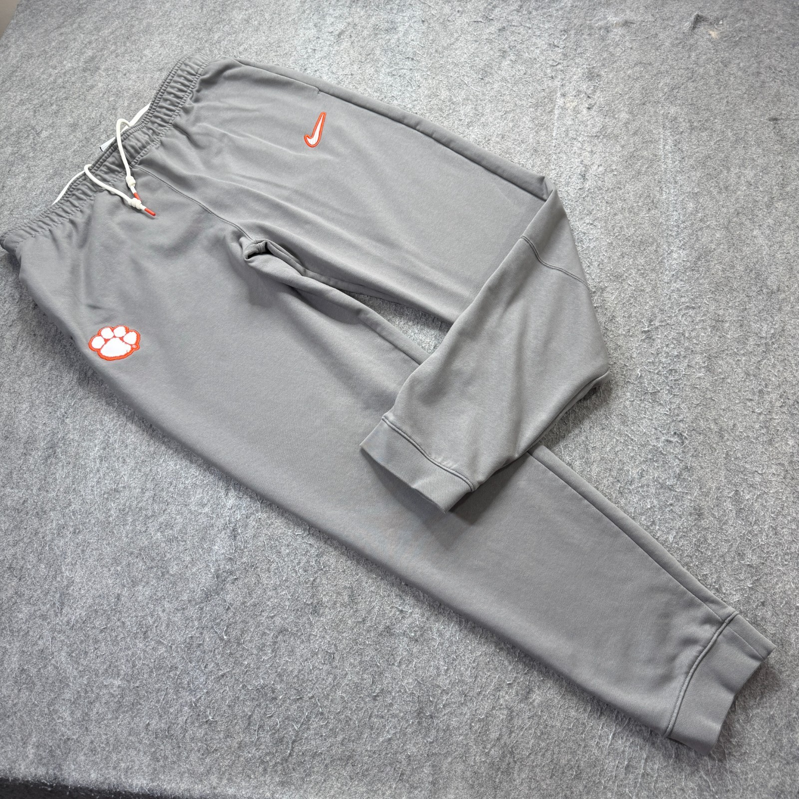 Clemson Tigers Nike Jogger Men L Gray Fleece Tapered Sweatpants 32\