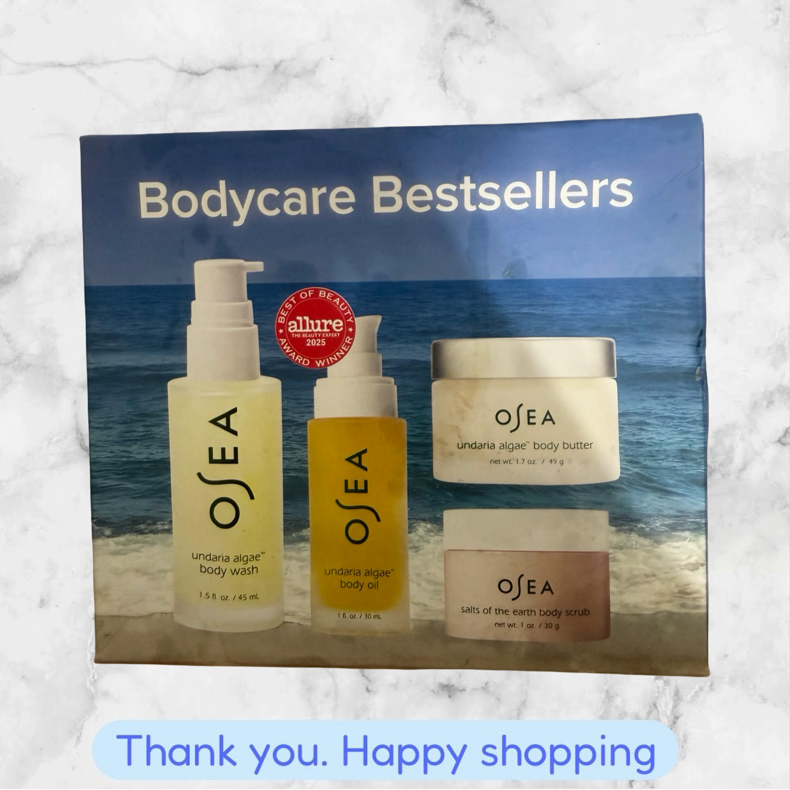 OSEA Bodycare Bestsellers 4 Piece Set Body Wash-Body Oil-Body Butter NEW SHIP OSEA Bodycare Bestsellers 4 Piece Set Body Wash-Body Oil-Body Butter NEW SHIP