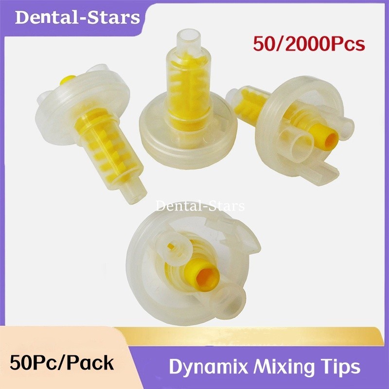 50/1000Pcs Dental Dynamic Mixing Tips for Impression Material Yellow Tips 5:1 50/1000Pcs Dental Dynamic Mixing Tips for Impression Material Yellow Tips 5:1
