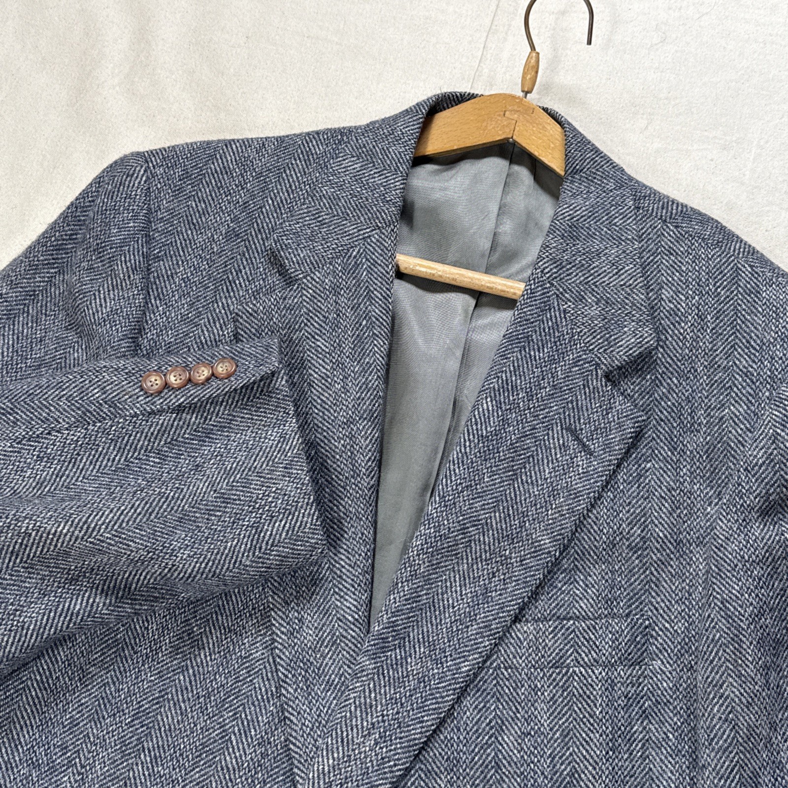 Vintage Chaps Ralph Lauren Harris Tweed Wool Blazer Herringbone Sz 48 Vintage Chaps Ralph Lauren Harris Tweed Wool Blazer Herringbone Sz 48