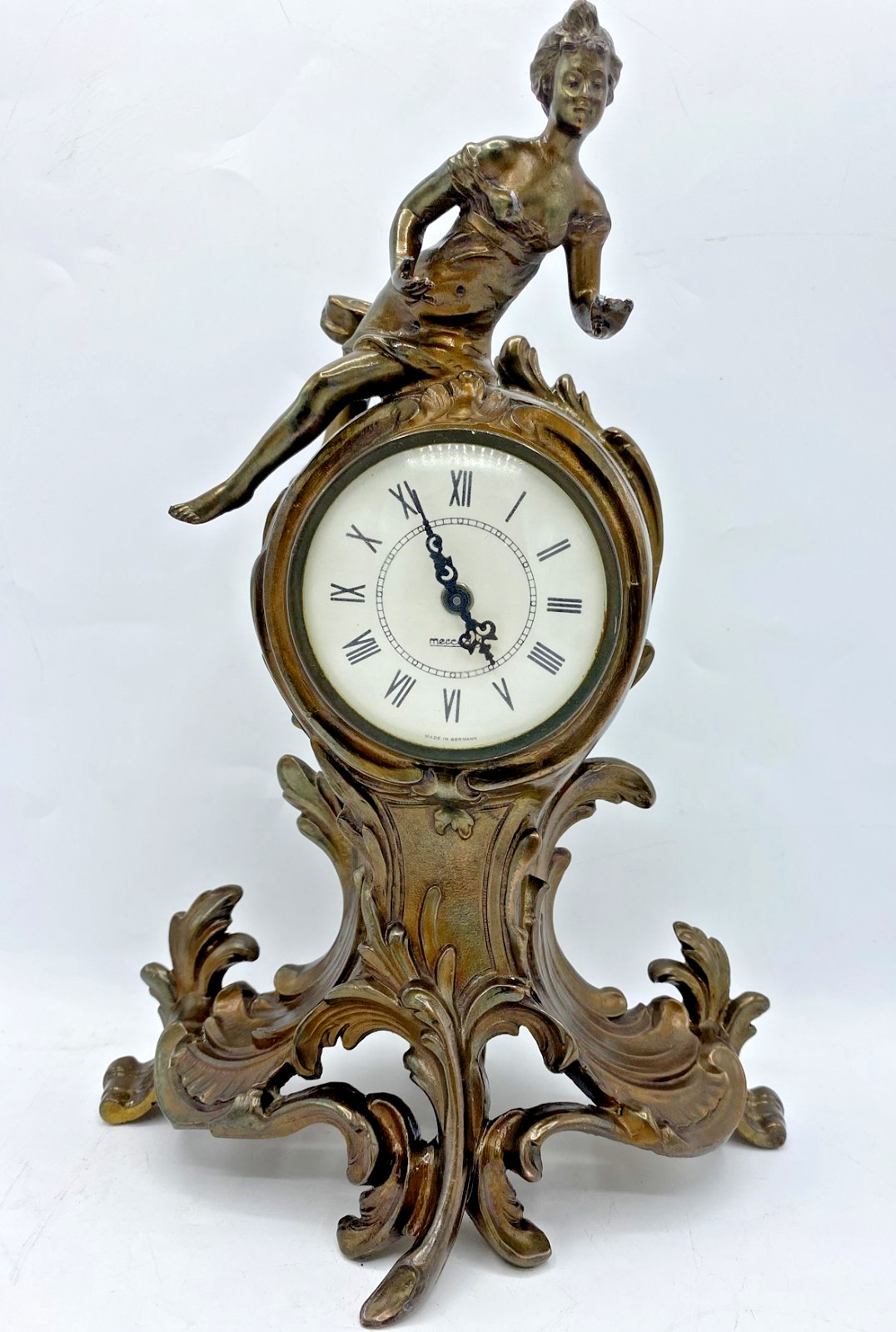 Antique Art Nouveau clock early 1900's Mercedes West Germany