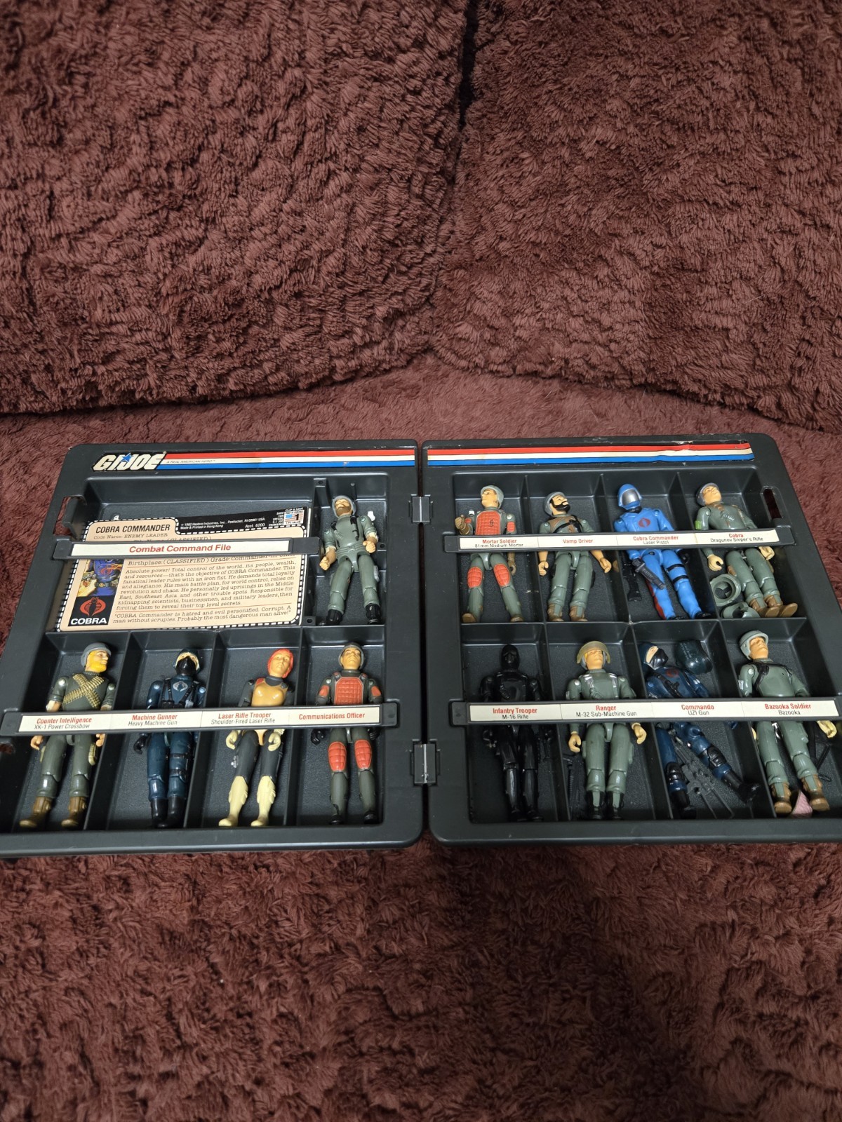 1982 Hasbro G.I. Joe Official Action Figures And Collector Display Case 