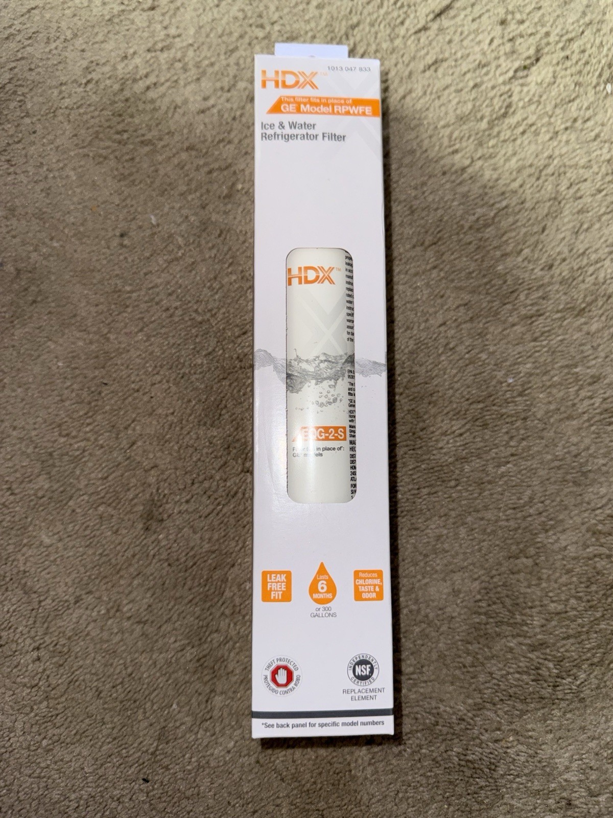 NEW HDX EQG-2-S Standard Refrigerator Water Filter Replacement For GE RPWFE