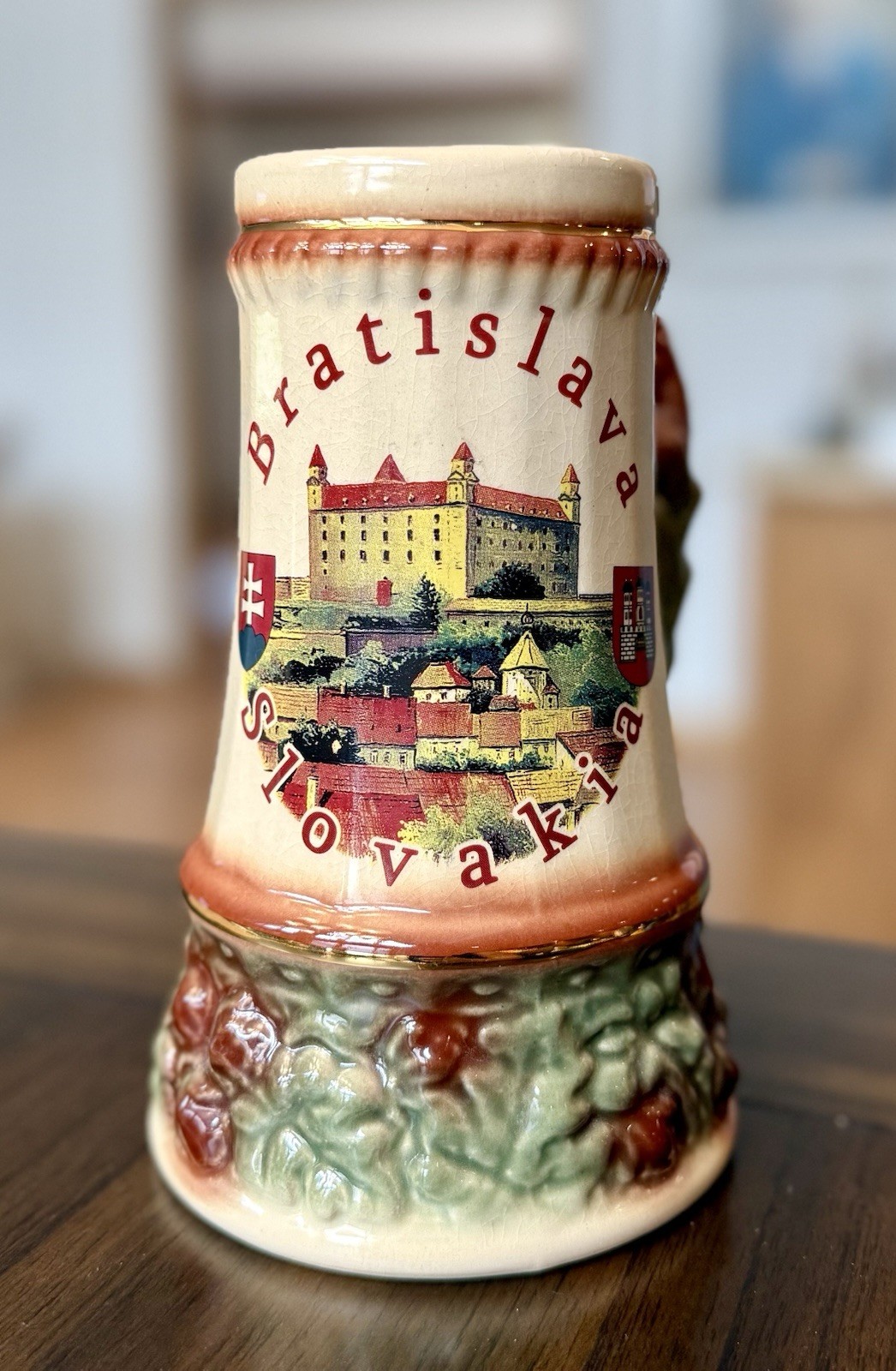 Vintage Bratislava Slovakia Beer Stein Ceramic Castle Souvenir Mug Slovak