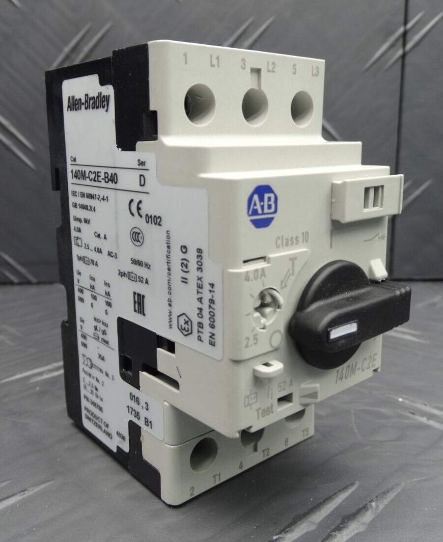 Allen Bradley 140M-C2E-B40 Motor Protector Circuit Breaker 140MC2EB40 Allen Bradley 140M-C2E-B40 Motor Protector Circuit Breaker 140MC2EB40
